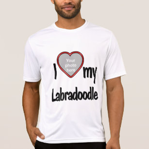 I Love My Labradoodle - Cute Red Heart Photo Frame T-Shirt