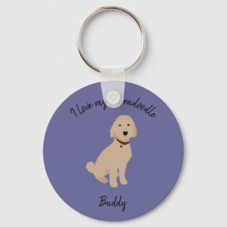 I Love My Labradoodle Keychain