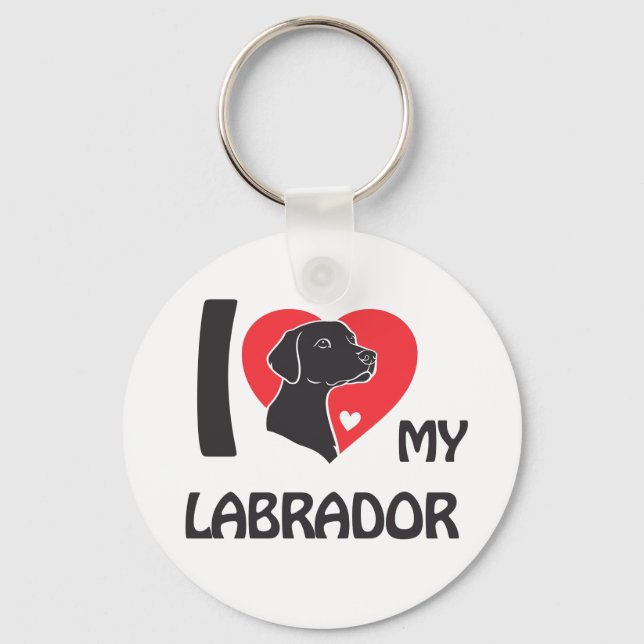 I Love My Labrador – Loyal Dog Lover Design Key Ring (Front)