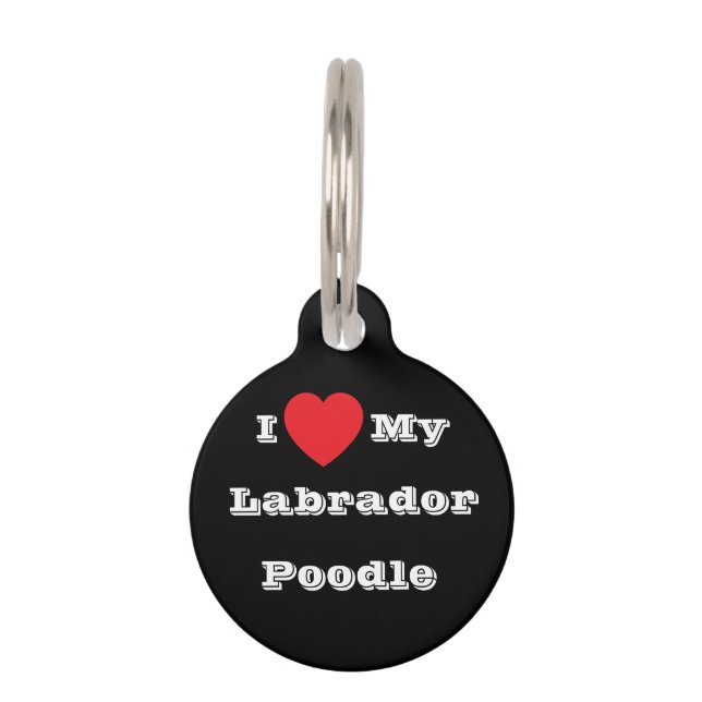 I ♥️ Love My Labrador Poodle  Pet Tag (Front)