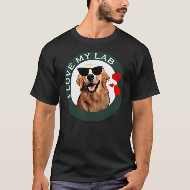 I Love My Labrador Retriever Green Active T-Shirt (Front)