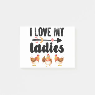 I Love My Ladies Funny Chicken Lover Shirt Funny F Post-it Notes