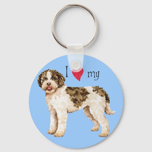 I Love my Lagotto Key Ring (Front)