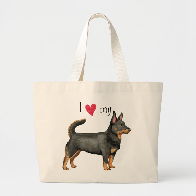 I Love my Lancashire Heeler Large Tote Bag (Front)