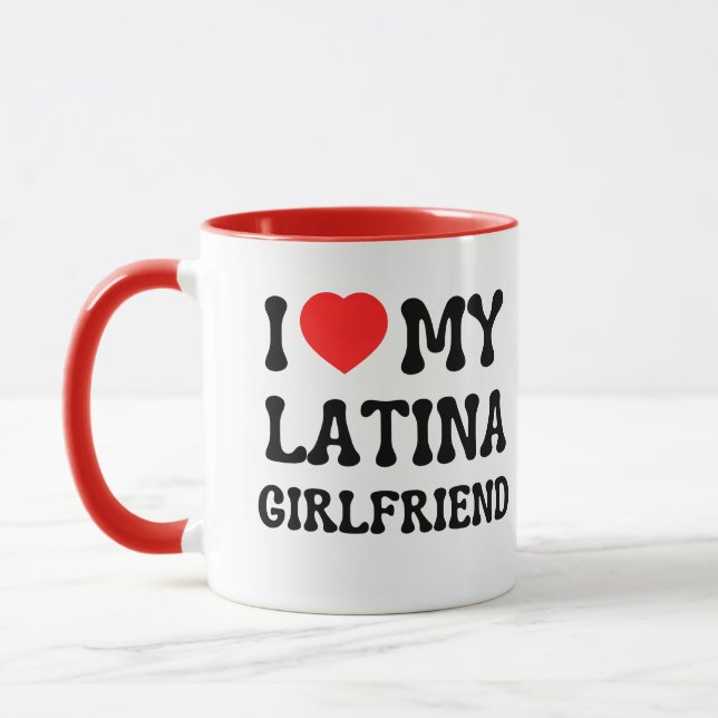 I love my latina girlfriend hot girlfriend bf gift mug (Left)