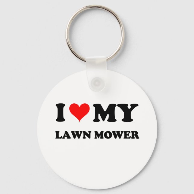 I Love My Lawn Mower Key Ring (Front)