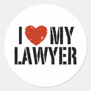 I Love My Lawyer Classic Round Sticker