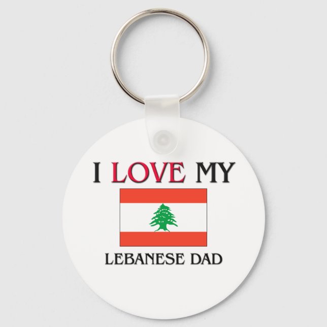 I Love My Lebanese Dad Key Ring (Front)