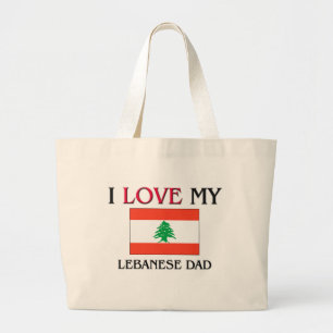 I Love My Lebanese Dad Large Tote Bag