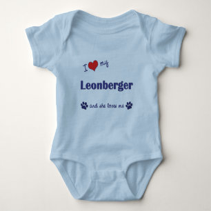 I Love My Leonberger (Female Dog) Baby Bodysuit