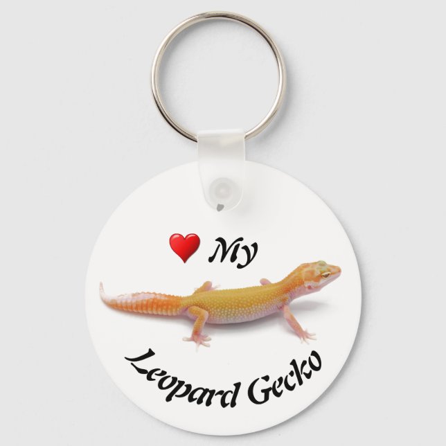 I Love My Leopard Gecko Key Ring (Front)