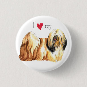 I Love my Lhasa Apso 3 Cm Round Badge
