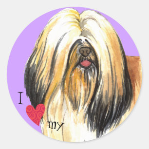 I Love my Lhasa Apso Classic Round Sticker