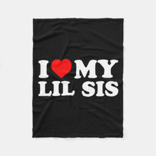 I Love My Lil Sis - Red Heart  Fleece Blanket
