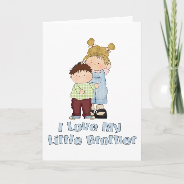I Love My Little Brother 4 Card (Front)