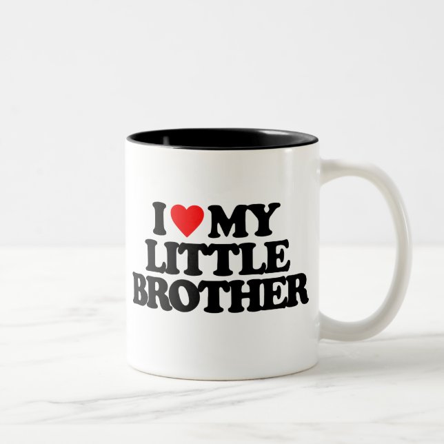 I LOVE MY LITTLE BROTHER Two-Tone COFFEE MUG (Right)