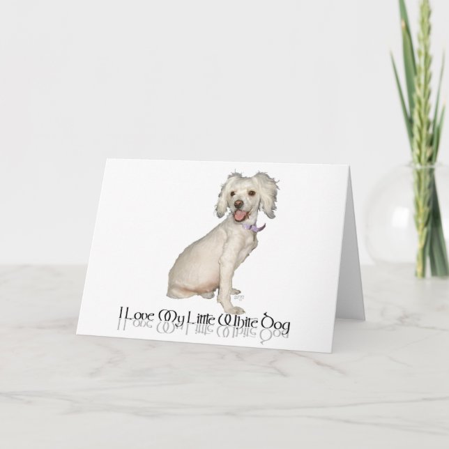 I Love My Little White Dog - Poodle / Bichon Mix Card (Front)
