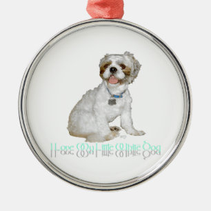 I Love My Little White Dog - Shih Tzu Metal Tree Decoration
