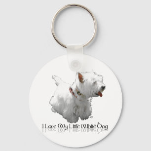 I Love My Little White Dog - Westie Key Ring