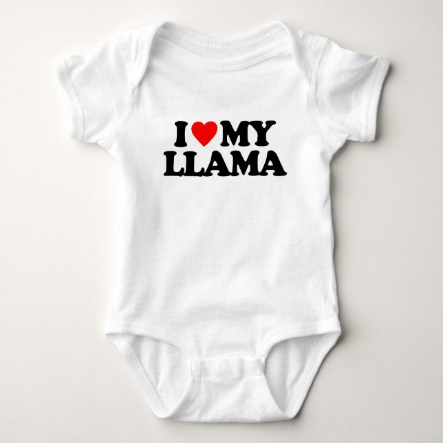 I LOVE MY LLAMA BABY BODYSUIT (Front)