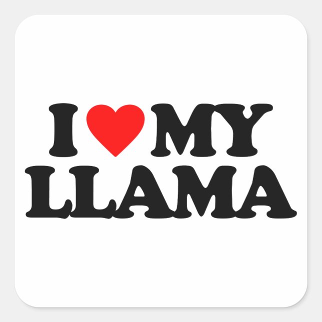 I LOVE MY LLAMA SQUARE STICKER (Front)