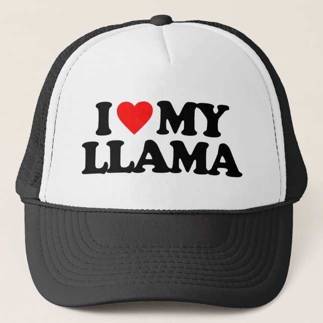 I LOVE MY LLAMA TRUCKER HAT (Front)