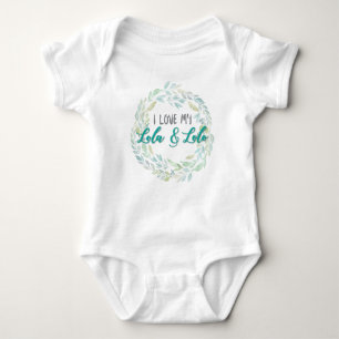 I Love My Lola & Lolo Wreath Baby Bodysuit