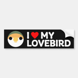 I LOVE MY LOVEBIRD – Peach-faced lovebird (mauve) Bumper Sticker