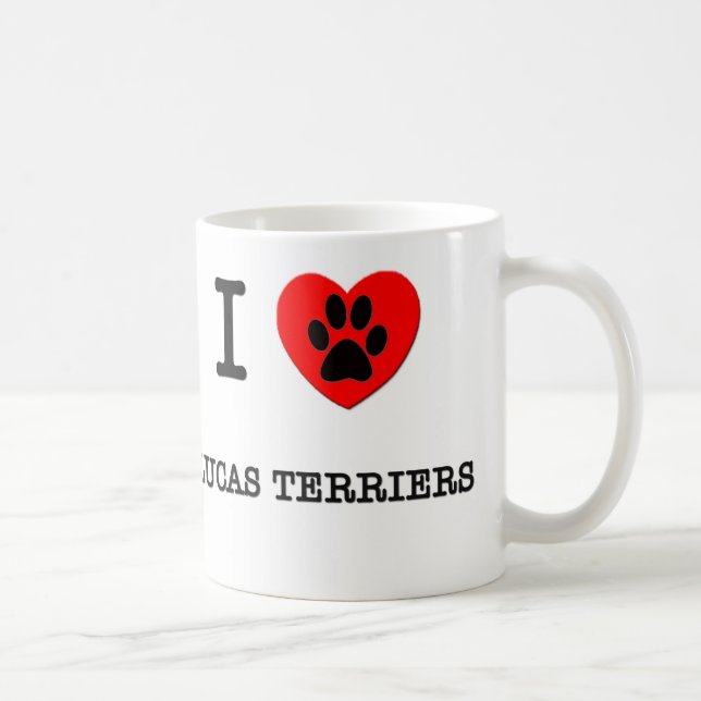 I LOVE MY LUCAS TERRIERS COFFEE MUG (Right)