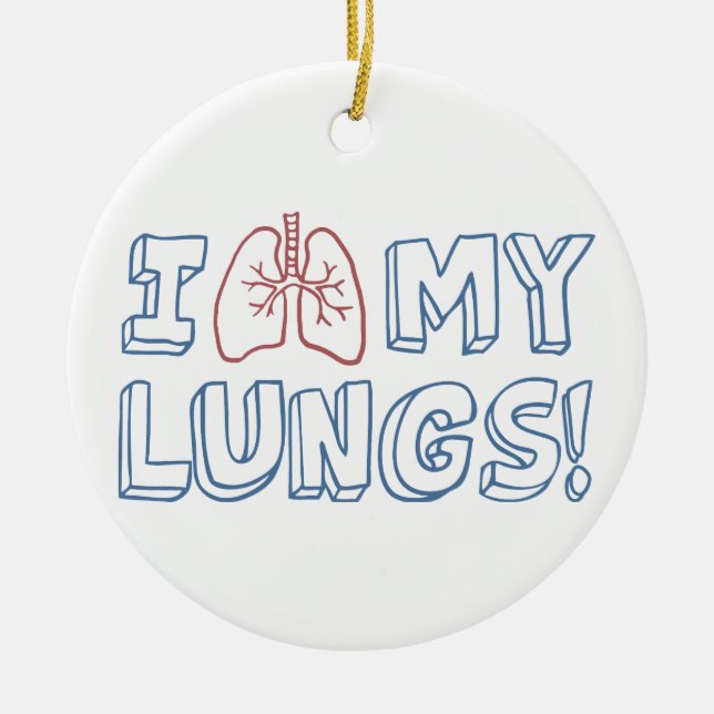 I Love My Lungs Ceramic Tree Decoration (Front)