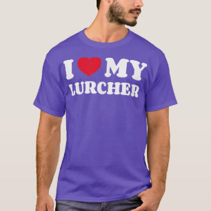 I Love My Lurcher Dog Owner Heart  T-Shirt