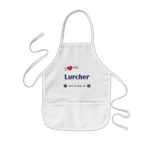 I Love My Lurcher (Male Dog) Kids Apron
