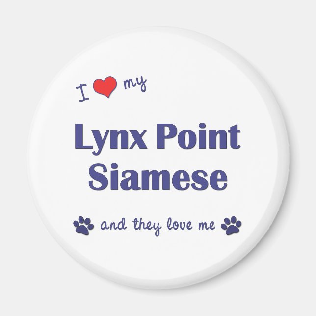 I Love My Lynx Point Siamese (Multiple Cats) Magnet (Front)