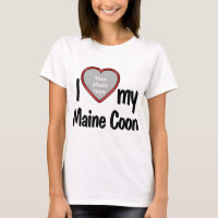 I Love My Maine Coon Cat - Red Heart Photo Frame