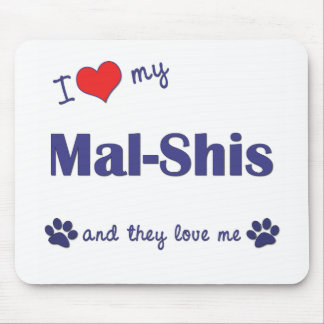 I Love My Mal-Shis (Multiple Dogs) Mouse Pad