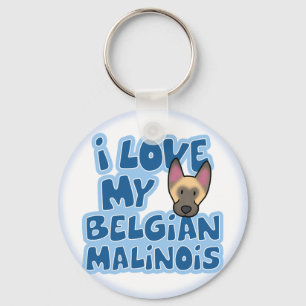 I Love My Malinois Keychain