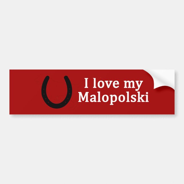I Love My Malopolski Horse Bumper Sticker (Front)