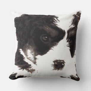 I Love My Maltese Black and White Puppy Dog Cushion
