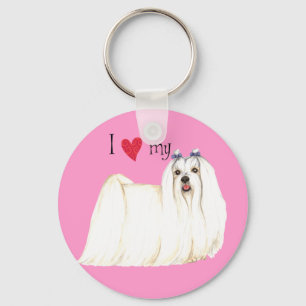 I Love my Maltese Key Ring