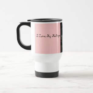 I Love My Malti-poo, pink travel Travel Mug