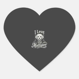 I Love My Maltipoo Dog Lover Heart Sticker