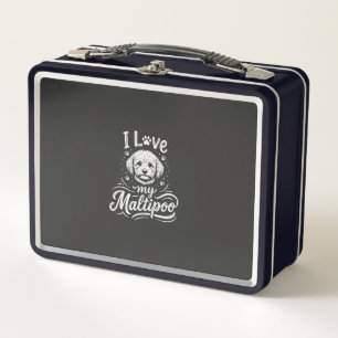 I Love My Maltipoo Dog Lover Metal Lunch Box