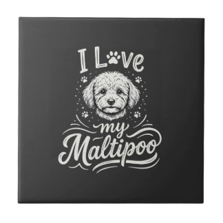 I Love My Maltipoo Dog Lover Tile