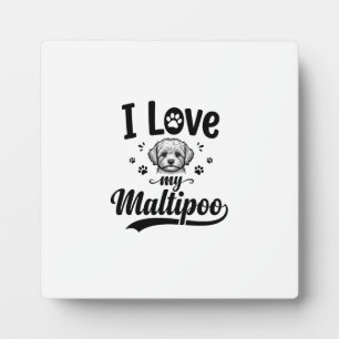 I Love My Maltipoo Vintage Engraving Dog Design_1 Plaque