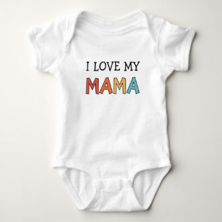 I Love my Mama Retro Cute Baby Bodysuit