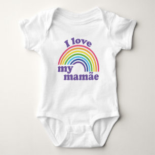 I Love My Mamãe - Cute Rainbow  Baby Bodysuit