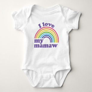 I Love My Mamaw - Cute Rainbow  Baby Bodysuit