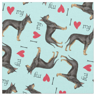 I Love my Manchester Terrier Fabric