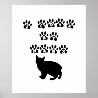 I Love My Manx--Black Text Poster