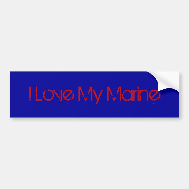 I Love My Marine Bumper Sticker (Front)